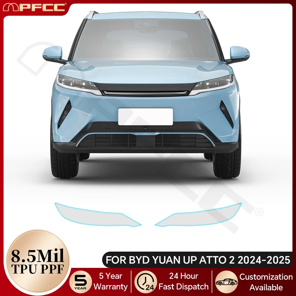 

For BYD YUAN UP ATTO 2 2024-2025 Headlight Rearview B C Pillars TPU Paint Protection Film Pre-cut PPF Bra Clear Kit Anti-Scratch
