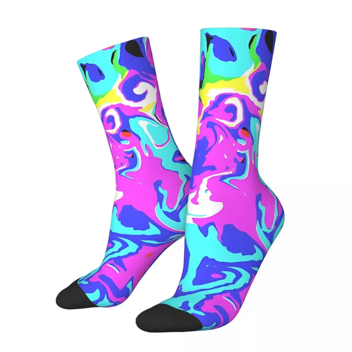 

Crazy compression Color Splotch #4 Sock for Men Harajuku Seamless Pattern Crew Sock Casual