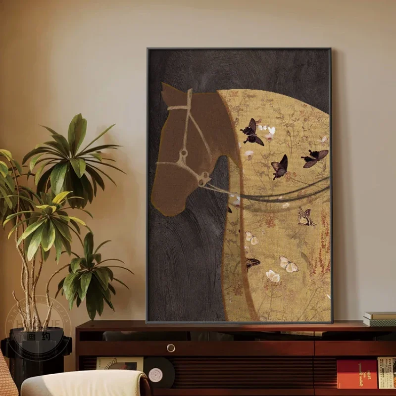 

Medieval style living room decorative painting, new style is successful, retro sofa background wall hanging painting high
