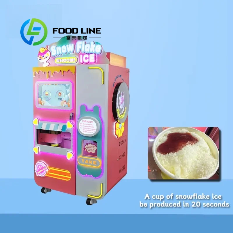 Shaved Ice Vending Machine Ideal For Ski Resorts Supplying Warm Weather Contrast Cold Treats With Insulated Cabinet To Maintain