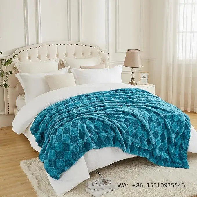 2026 Newest Arrived Jacquard Sherpa Fleece Throw Blanket Heavy Weighted Custom Wholesale for Bed Use Hot Sale at Cheap Price