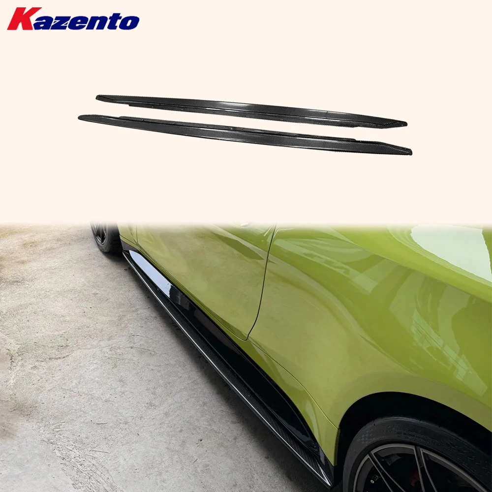 

Для BMW M4 G82 2020-2024 2-дверные боковые юбки из углеродного волокна R44, пара удлинителей