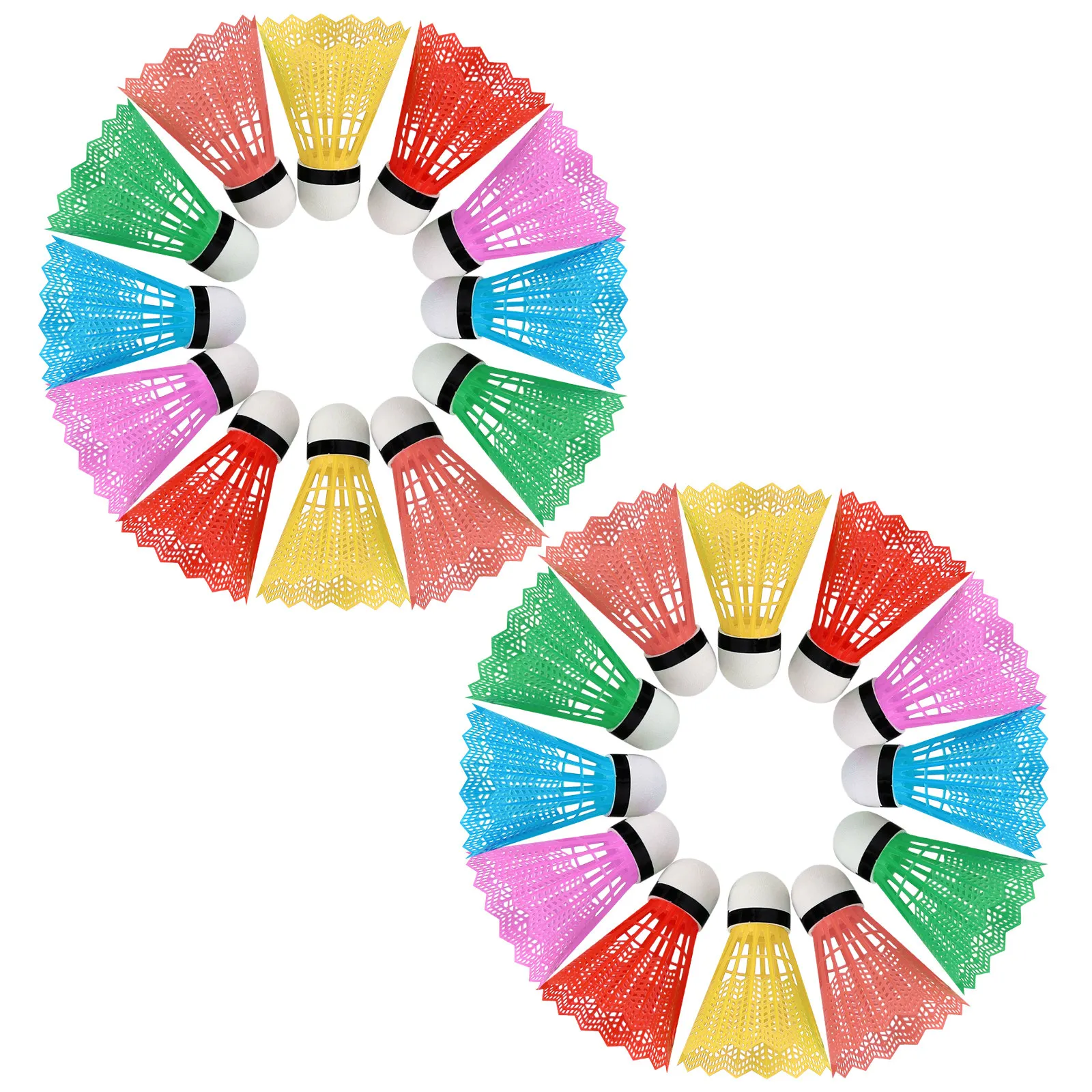

24Pcs Plastic Badminton Shuttlecock Colorful Light Weight Safe Play Shuttlecock Set Plastic Badminton Ball