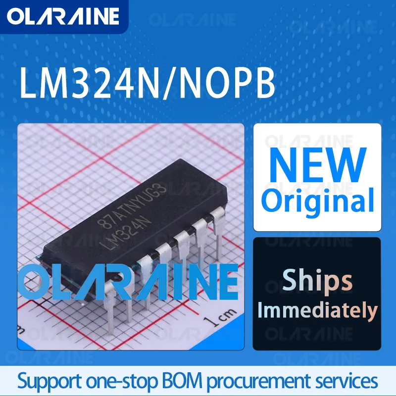 1/5/10Pcs LM324N/NOPB PDIP-14 original ic chip Operational Amplifiers - Op Amps RoHS 4 Channel SR -500 mV/us Vos-7 mV Ib-250 nA