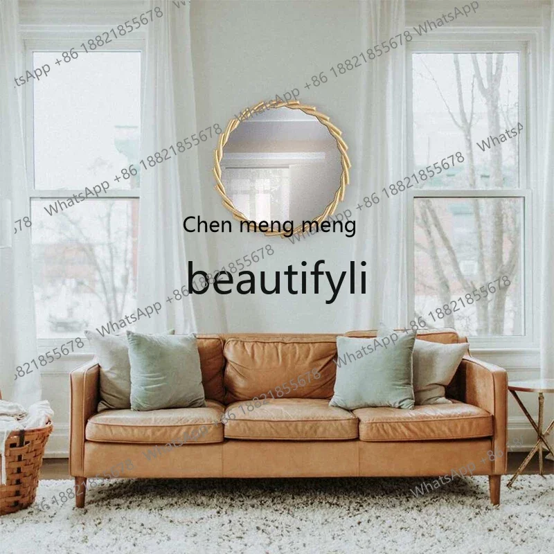 K182Sticking simple household fitting mirror wall renovation creative handmade French wall-mounted wind porch makeup mirror