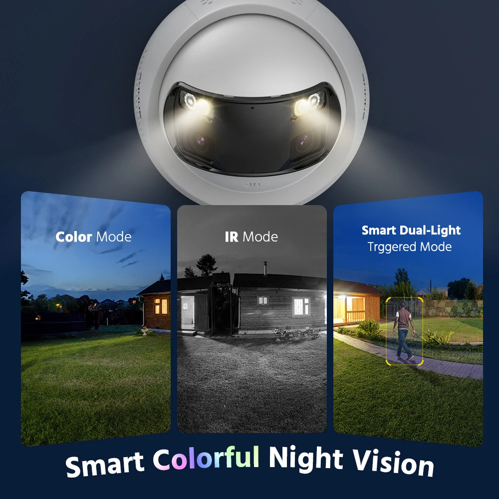 نظام كاميرا مراقبة فيديو خارجي ANNKE 4K 180 ° كاميرا IP PoE ذات العدسة المزدوجة، كاميرا ذكية للكشف عن المركبات البشرية بدقة 8 ميجابكسل POE #3