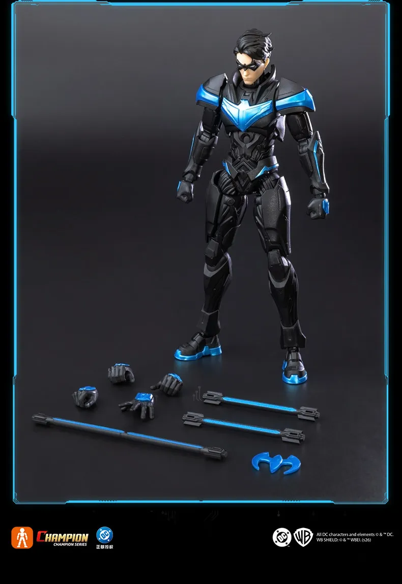 

Original Blokees DC Hero Champion Class 03 - Nightwing Action Figures Poseable Model Kits Ornaments Collect Toys Boys Gifts