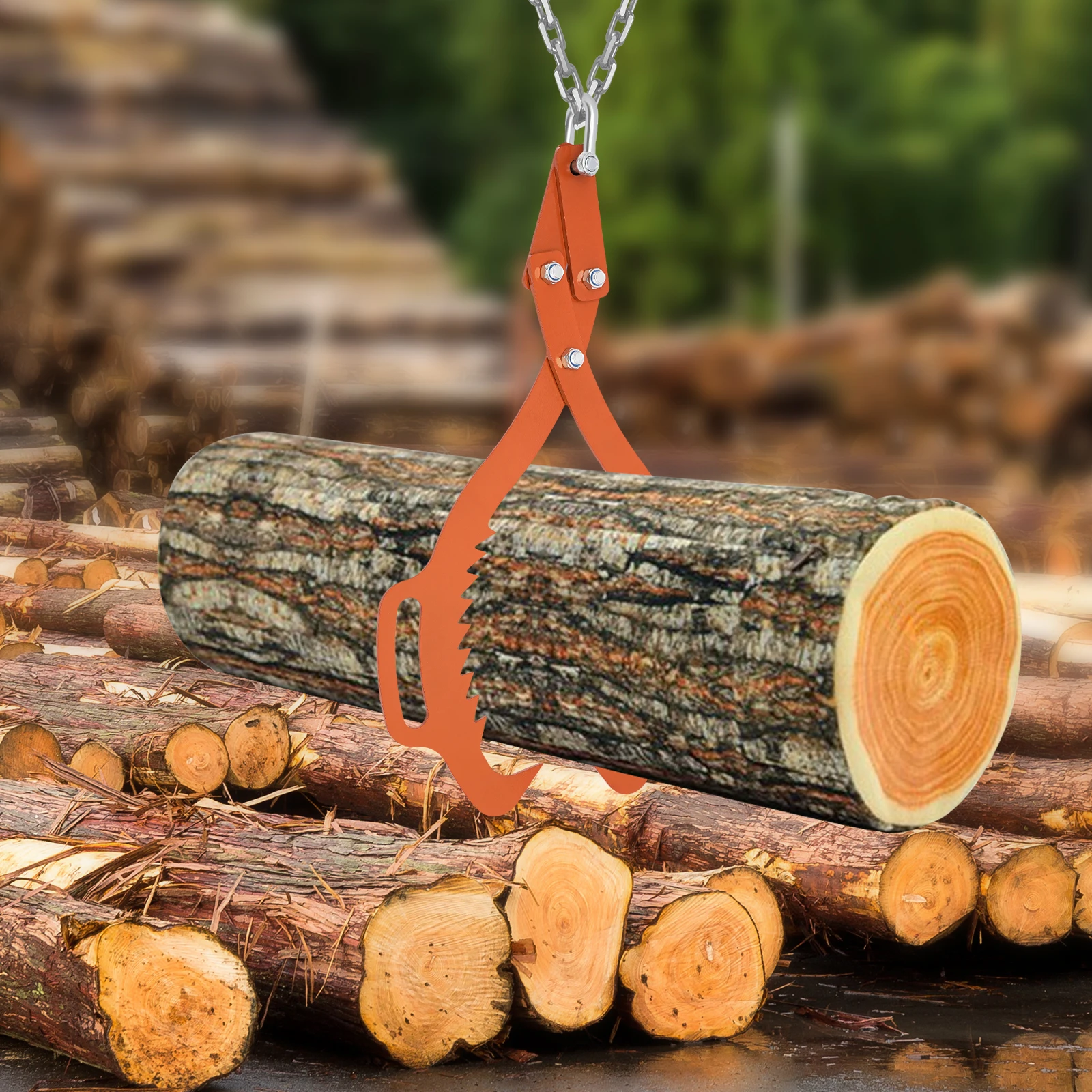 

1000kg Heavy Duty Log Lifting Clamps Non-Slip Jaw Hook Carbon Steel Log Skidding Tongs Heavy Duty Grapple Timber Claw 25in