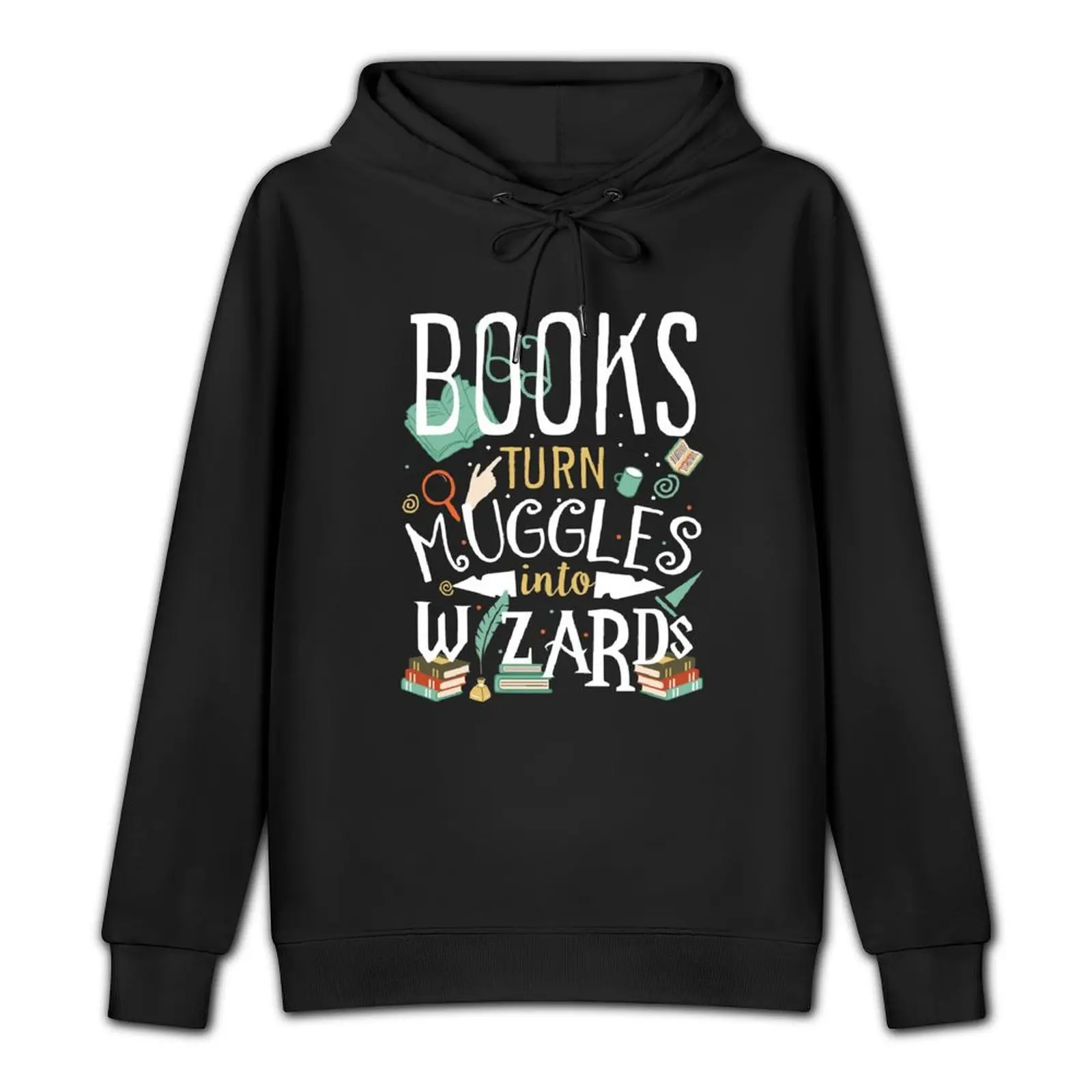 Books turn Muggles into Wizards Pullover Hoodie korean clothes winter clothes japanese style hoodie oversize