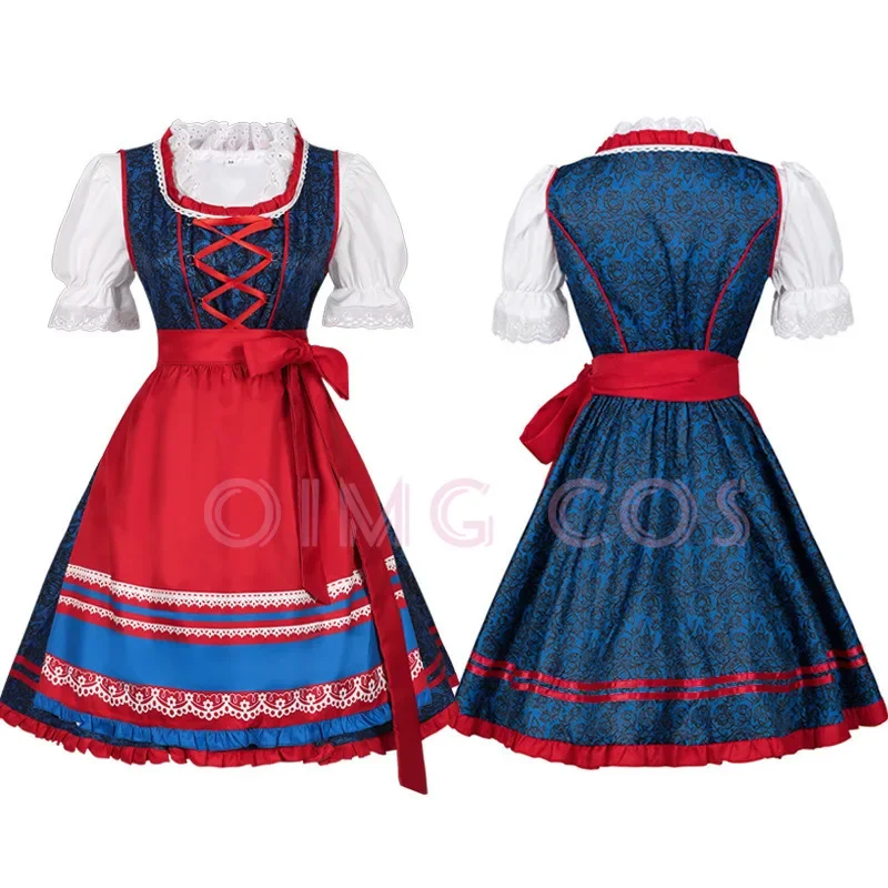 

European and American Halloween costume German Beer Festival costume dress plaid set Bavarian women's clothing