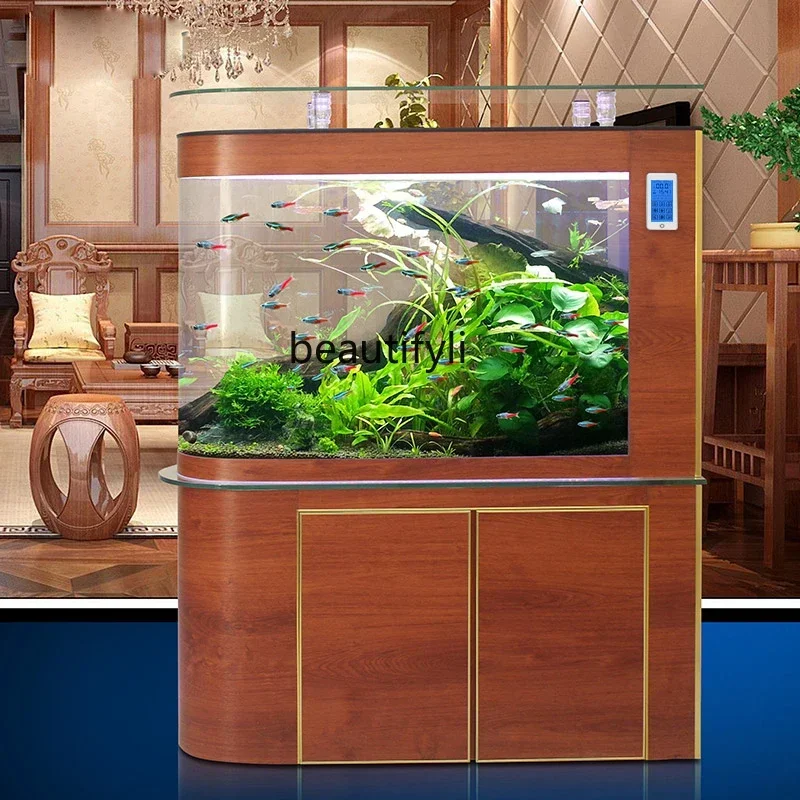 cc182l Home Living Room Fish Tank Aquarium Medium Subareas Screens Ecological Change Water Bottom Filter Creative