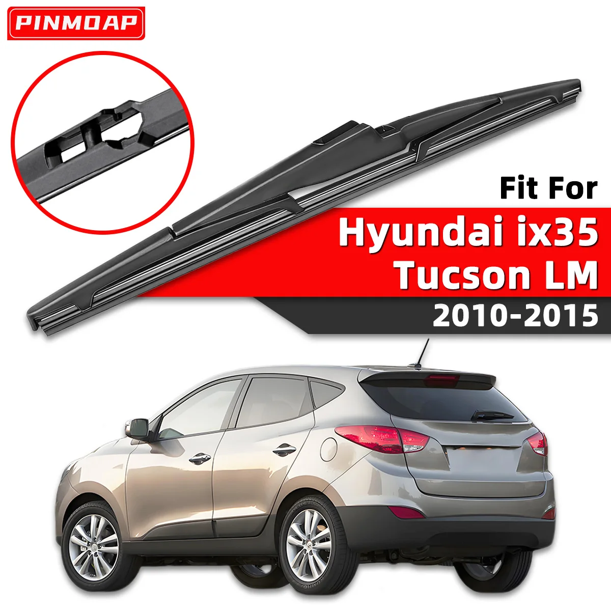 PINMOAP 1 Stück Heckwischer Passend für Hyundai IX35 Tucson (LM) 2010-2015 Langlebiger Auto-Windschutzscheiben-Heckwischer Geräuscharmes Auto-Zubehör