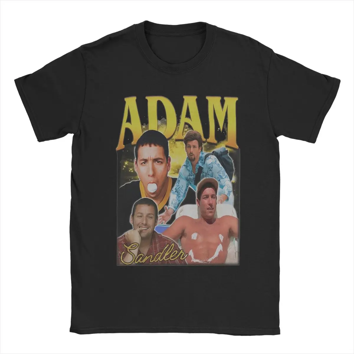 Men\'s T-Shirts Adam Sandler 90s Vintage 100% Cotton Tees Short Sleeve T Shirts Round Collar Tops 4XL 5XL 6XL