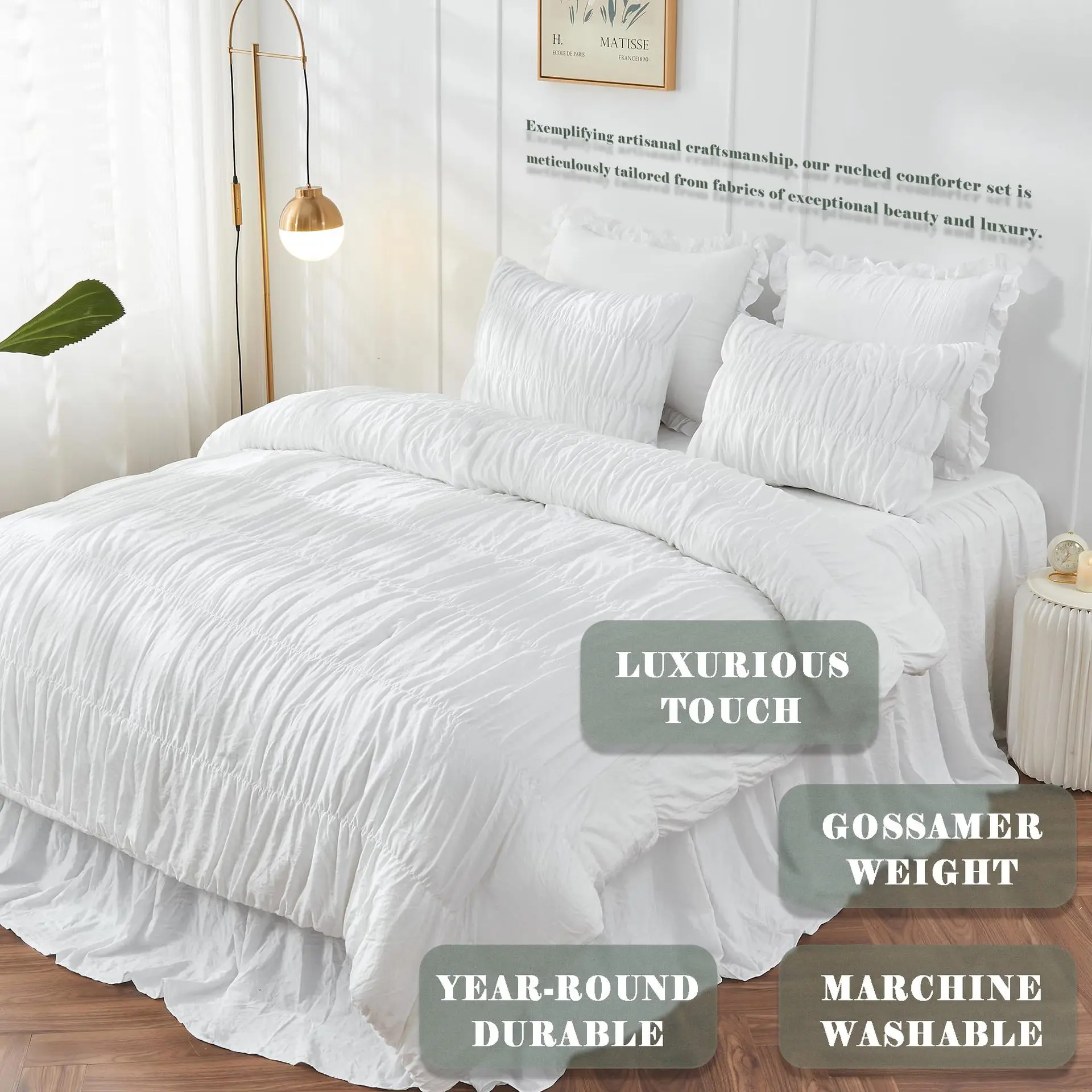 Bed Linen Bed Sheet Bedding Comforter Sets Wrinkled Light Brown Bohemian Fluffy Bedspread Bedding Duvet Cover 2/3 Pcs Set
