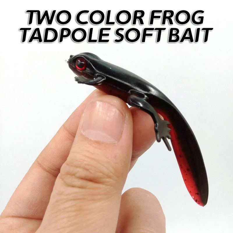 Frog Tadpole Soft Bait 8cm/3.8g Two-Color Mockingbait Lua Fake Bait 4 Colors Available