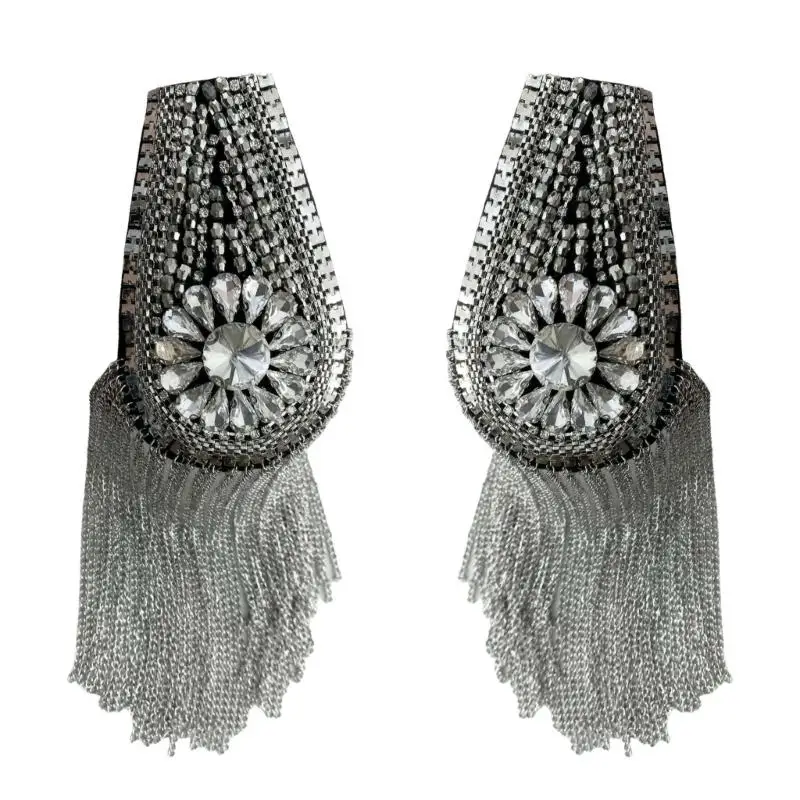 31BB Shoulder Epaulette Brooch for Runway Styling and Event Outfit Decoration