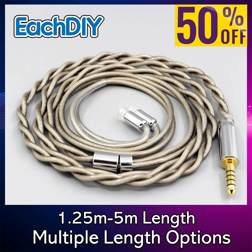 Type6 756 الأساسية سماعة كابل ل Sennheiser IE8 IE8i IE80 IE80s دبوس معدني 2 الأساسية 2.8 مللي متر 7n Litz OCC الفضة مطلي 7832