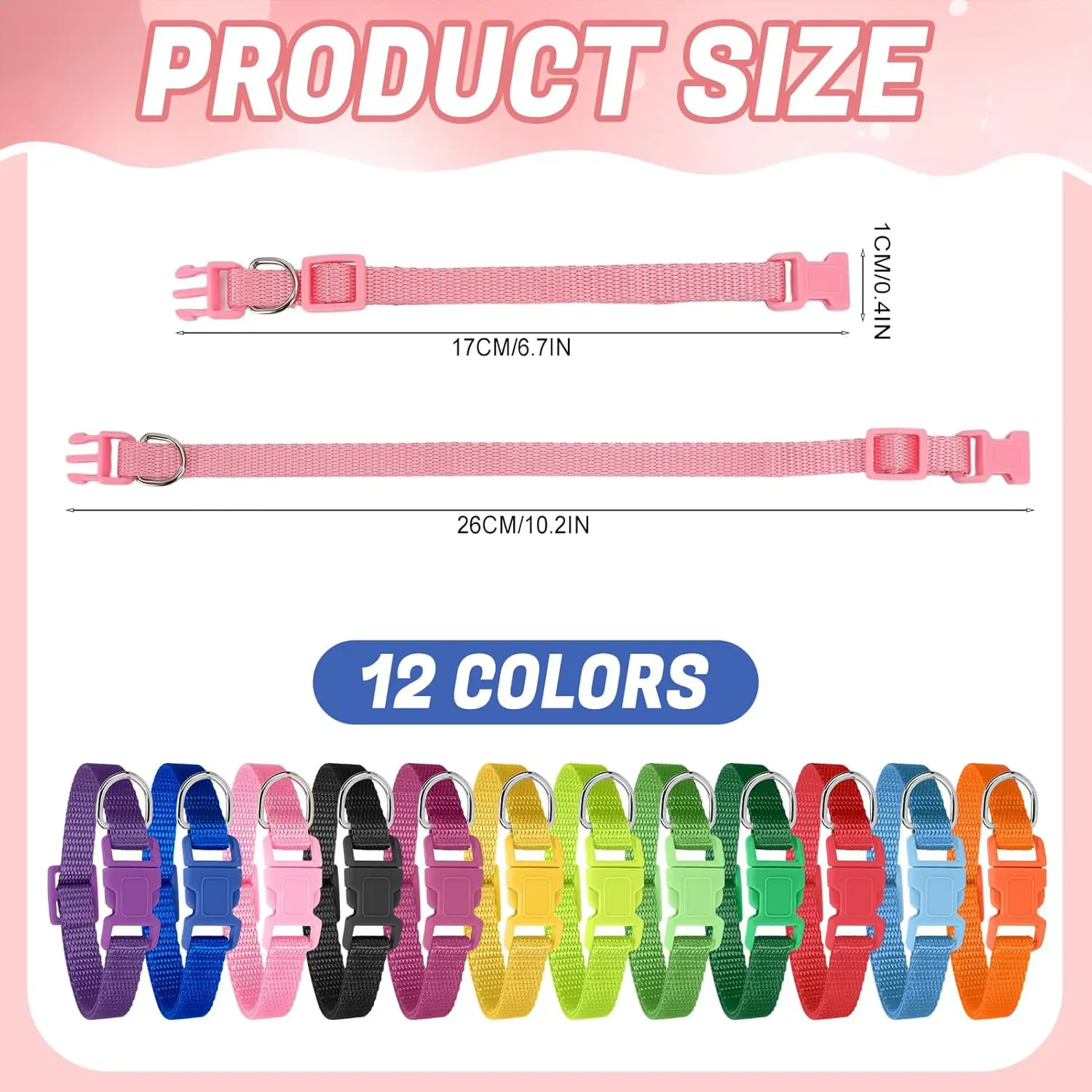 12-Piece Set of Cat Litter Dog Collars, Adjustable Dog ID Collar Made of Soft Nylon to Help, Suitable for Newborn Cats and Dog