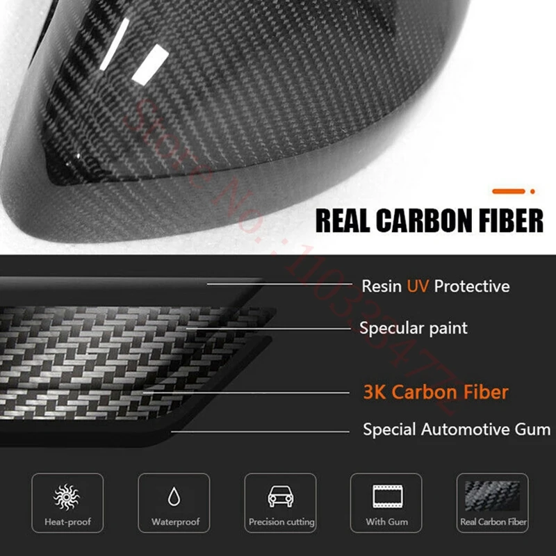 Rearview Mirror Cover For Volkswagen GOLF 7 Golf Sportsvan Golf Plus Sharan Routan 2014-2020 Real Carbon Fiber Side Mirror Shell