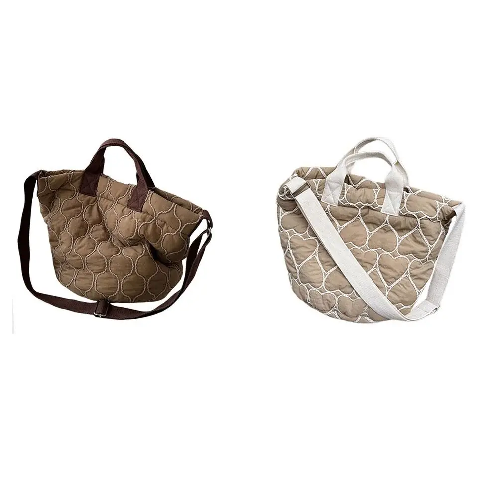 

Fashion Quilted Cotton Shoulder Crossbody Bags Large Capacity Casual Mommy Bag Shopper Tote For Lady Girl Women
