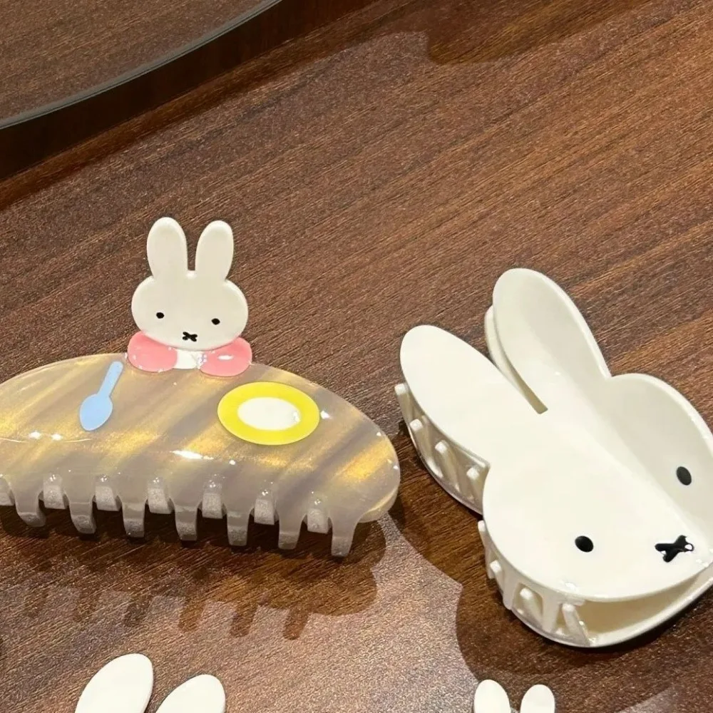 Cute Miffy Hair Clips Sweet Cartoon Claw Clip Girly Headwear Fashion Barrettes Elegant Hair Decor for Women Daily Hairstyle Gift view 2