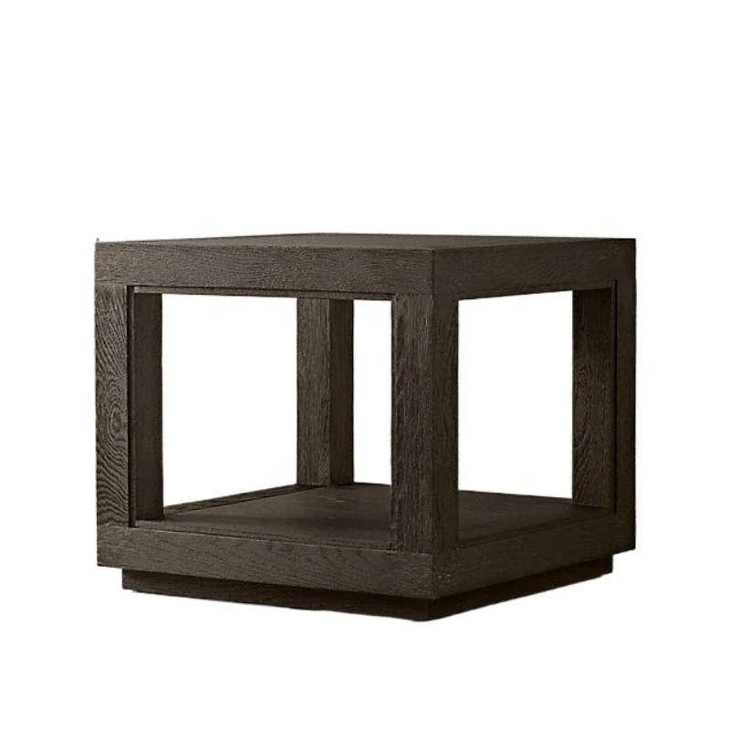 Italian minimalist solid wood coffee table French country retro furniture Nordic modern side table