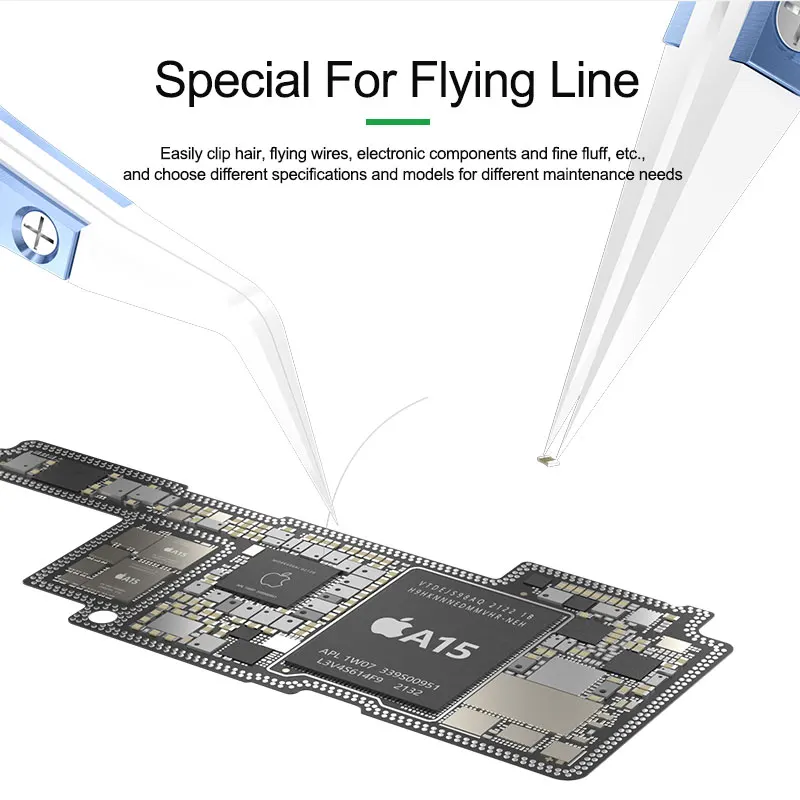 RELIFE RT-11E/15E Keramik Gerade Spitze Elektronische Löten Pinzette Anti-Statische Reverse Säure Beständig Präzision Spannfutter Pinzette