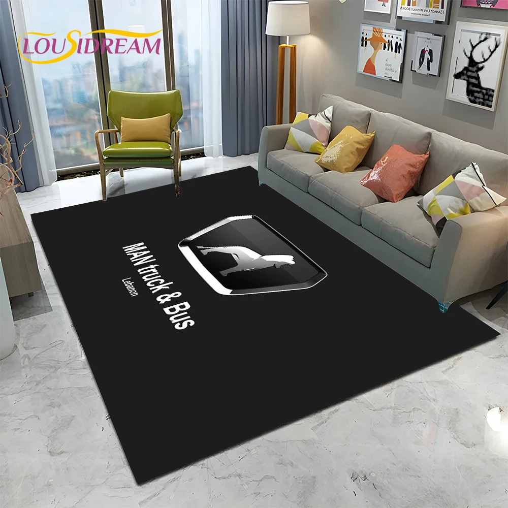 

Man Truck Logo Series 3D Printing HD Carpet Rug for Home Living Room Bedroom Sofa Doormat Decor,kids Area Rug Non-slip Floor Mat