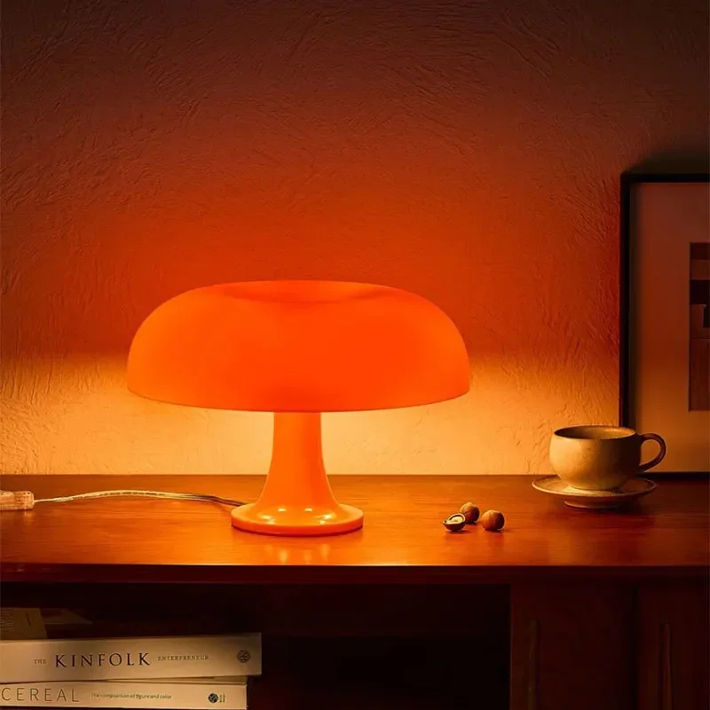 

Mushroom Modern Table Lamp Art Table Lamp Bedroom Bedside Lamp Orange Decorative Table Lamp Room decor coquette Camping lamp