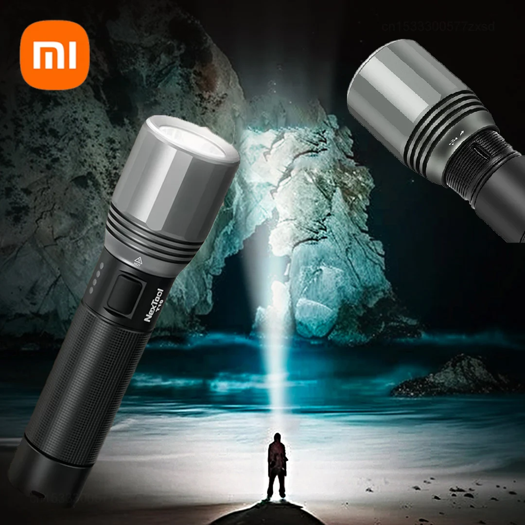 Xiaomi Portable NexTool T10 Rechargeable LED Flashlight 2000lm 7 Modes 2600mAh Battery 220m Torch Lamp Waterproof Hunting Hiking