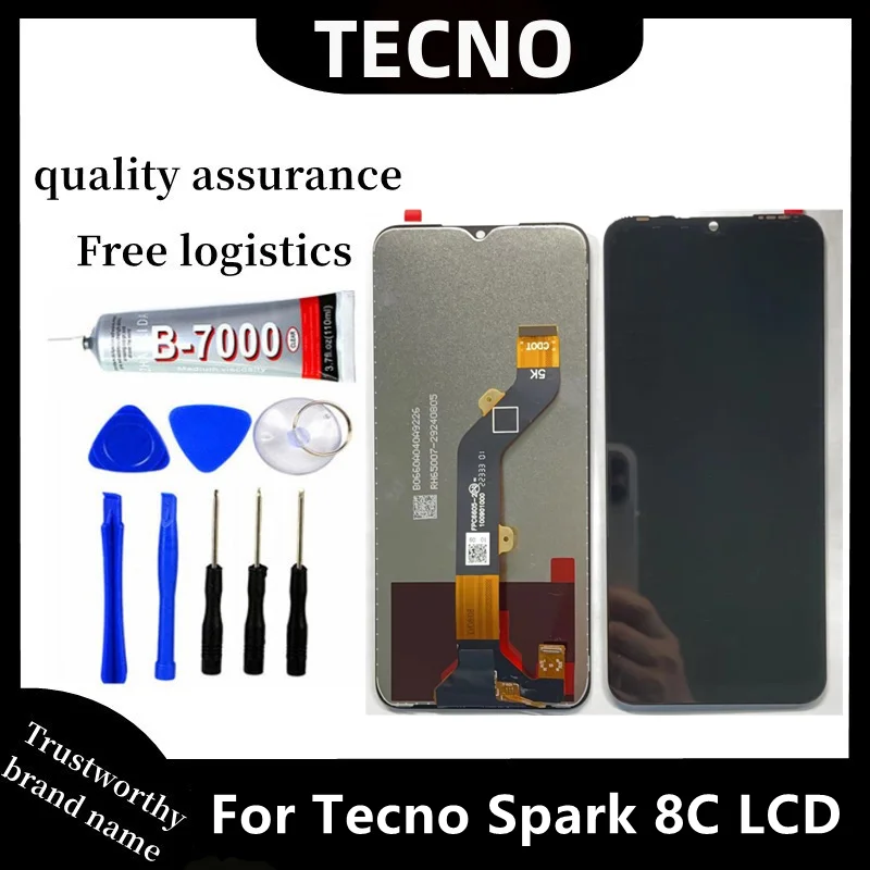 Origianl For Tecno Spark 8C LCD Display Touch Screen Digiziter Assembly For Teno Spark 8C KG5k KG5j Display Repair parts