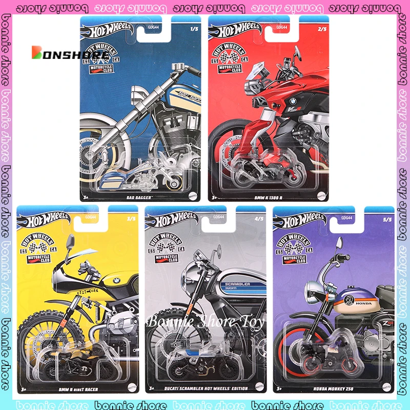 

Hot Wheels Motorcycle Club Series Gdg44 Car Model 1/64 Alloy Bmw K1300r Ninet Ricer Monkey Z50 Cars Model Boy birthday toys gift