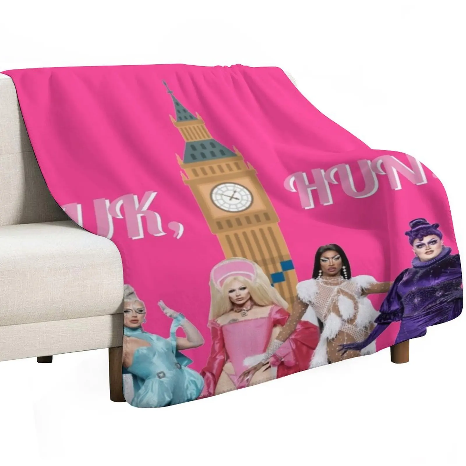 Uk, Hun RuPauls Drag Race UK United Kingdolls Throw Blanket Decorative Sofa Sofa Quilt Bed Loose warm winter Cute Blankets