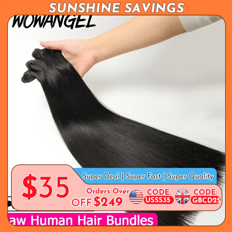 30 Inch Raw Hair Virgin Unprocessed 100% Human Hair Extensions Bone Straight 1/3/4 PCS Human Hair Bundles Brazilian Double Weft