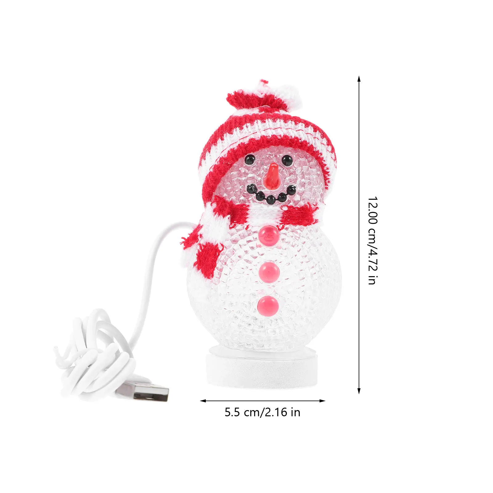 

2Pcs USB Charging Christmas Snowman Night Light Colorful Glowing Cartoon Lamp for Bedroom Living Room Xmas Party