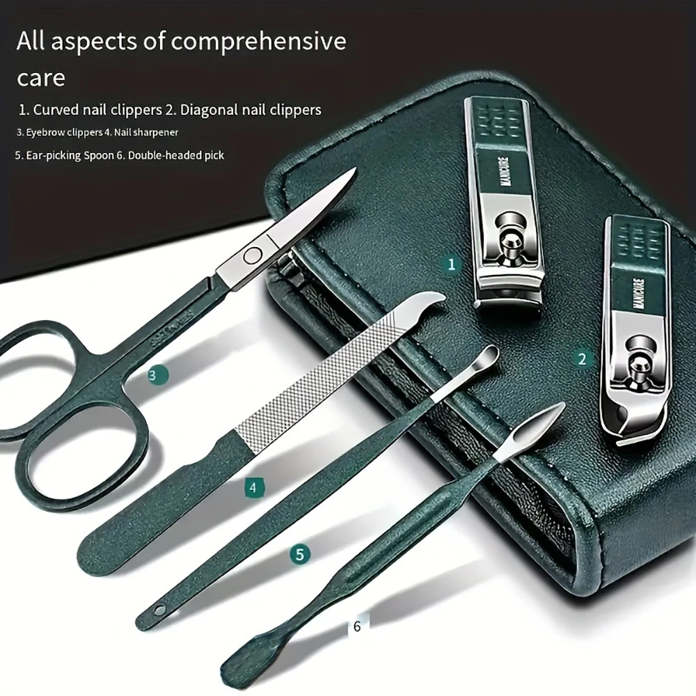 6/10個入りネイルハサミセット ポータブルマニキュアペディ - Nail Care Kit Mens のレビューと価格