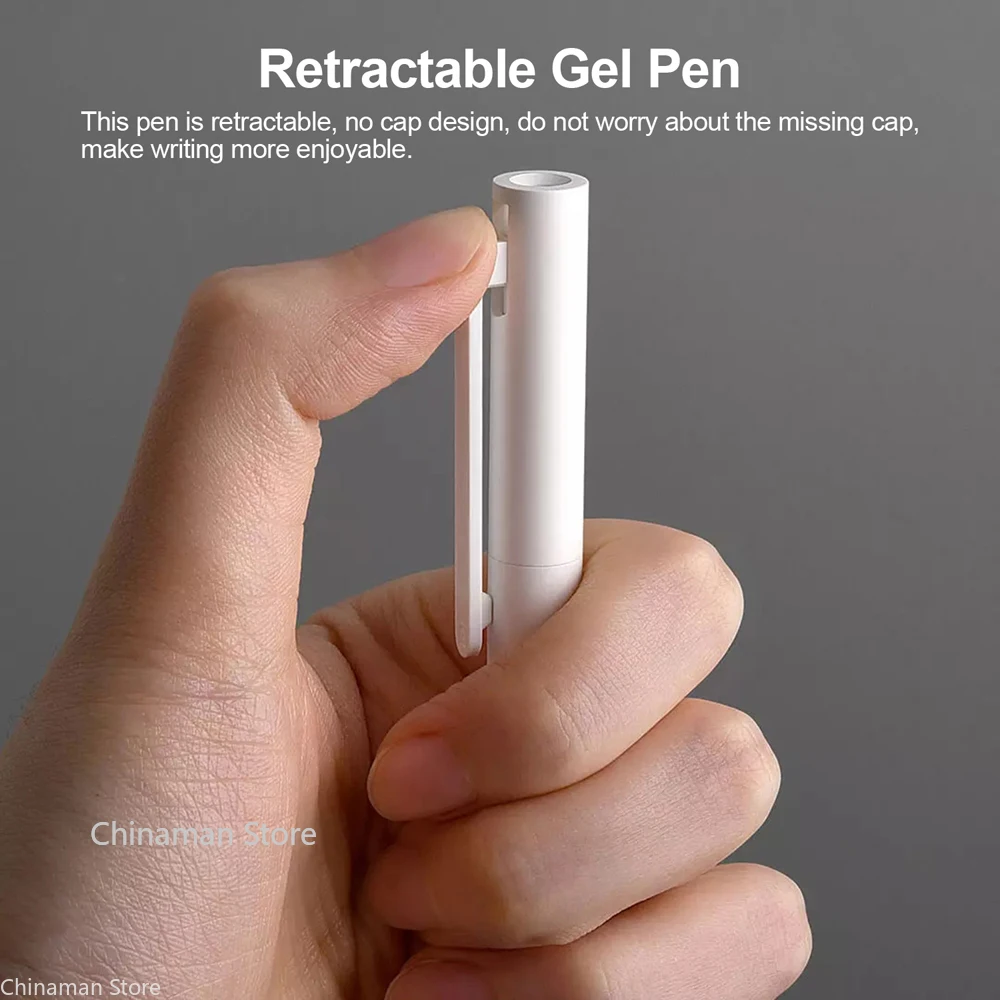 Xiaomi Gel Pen Mijia Mi Signing Pen, pulpen isi ulang Swiss Jepang tinta hitam biru tahan lama untuk menulis sekolah