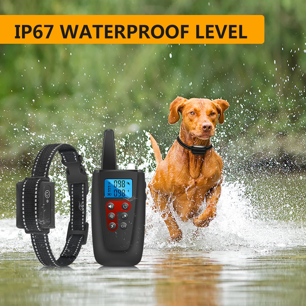 3300ft Pet Dog Training Collar IP67 Waterproof Rechargeable Long Standby Pet Training Collar Beep Vibration Shock Trainer PD526