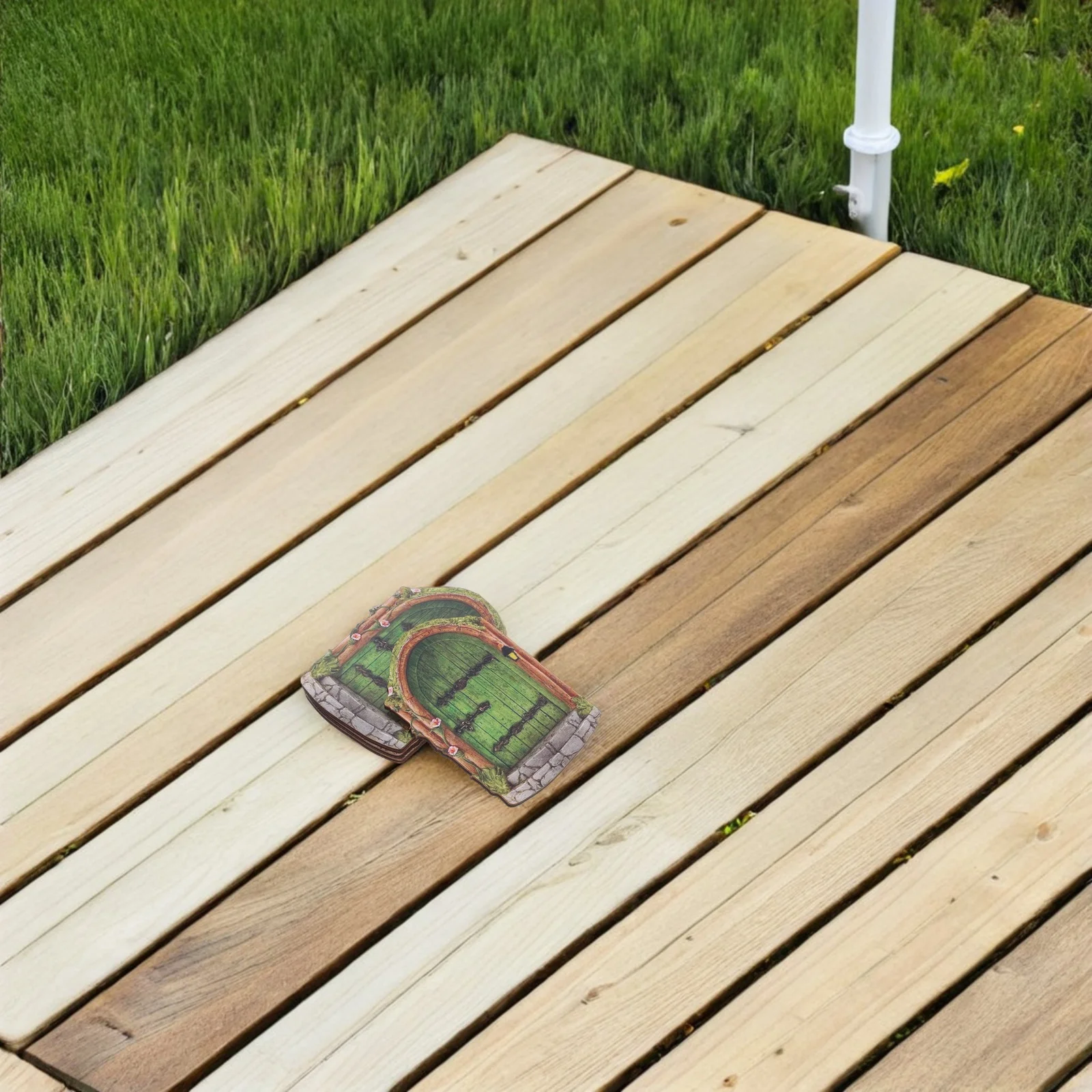 

4pcs Tale Decor: Miniature Wooden Doors For Outdoor Trees Garden Fairy Decoration, Gnome Door For Tree Trunk, Landscape