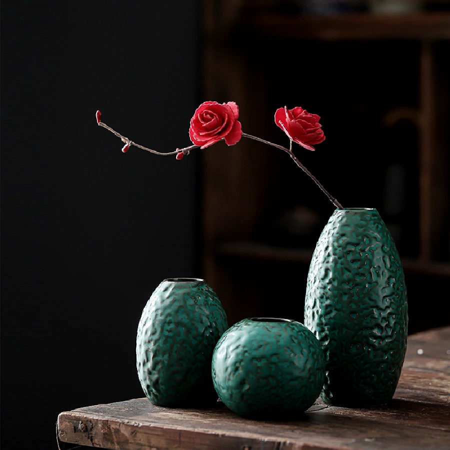 Vintage Vase Hydrokultur Grüne Pflanze Simulation Blume Desktop Utensilien Wohnzimmer Büro Dekoration Ornamente