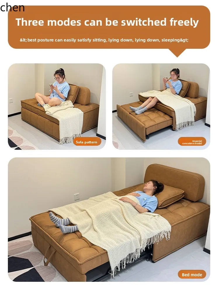 YXY sofa bed folding dual-purpose small apartment with retractable technology cloth sofa bed without armrests