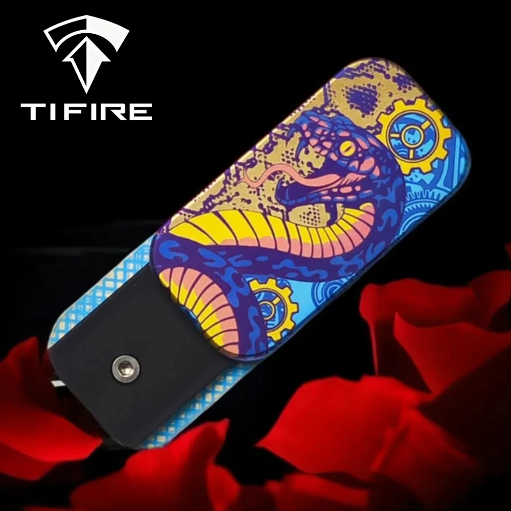 TIFIRE EDC التيتانيوم الملونة تململ المنزلق Dingding ثعبان دفع المنزلق لعبة لتخفيف الضغط مكتب عمل القلق الإغاثة الأدوات