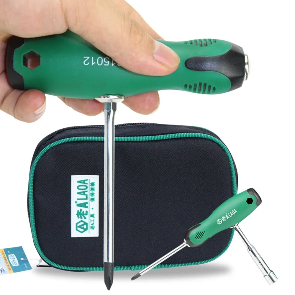 12-piece Multifunction High Quality Screwdriver Socket Screwdriver with Turning T-handle Portable Professional Repair Tool Kit