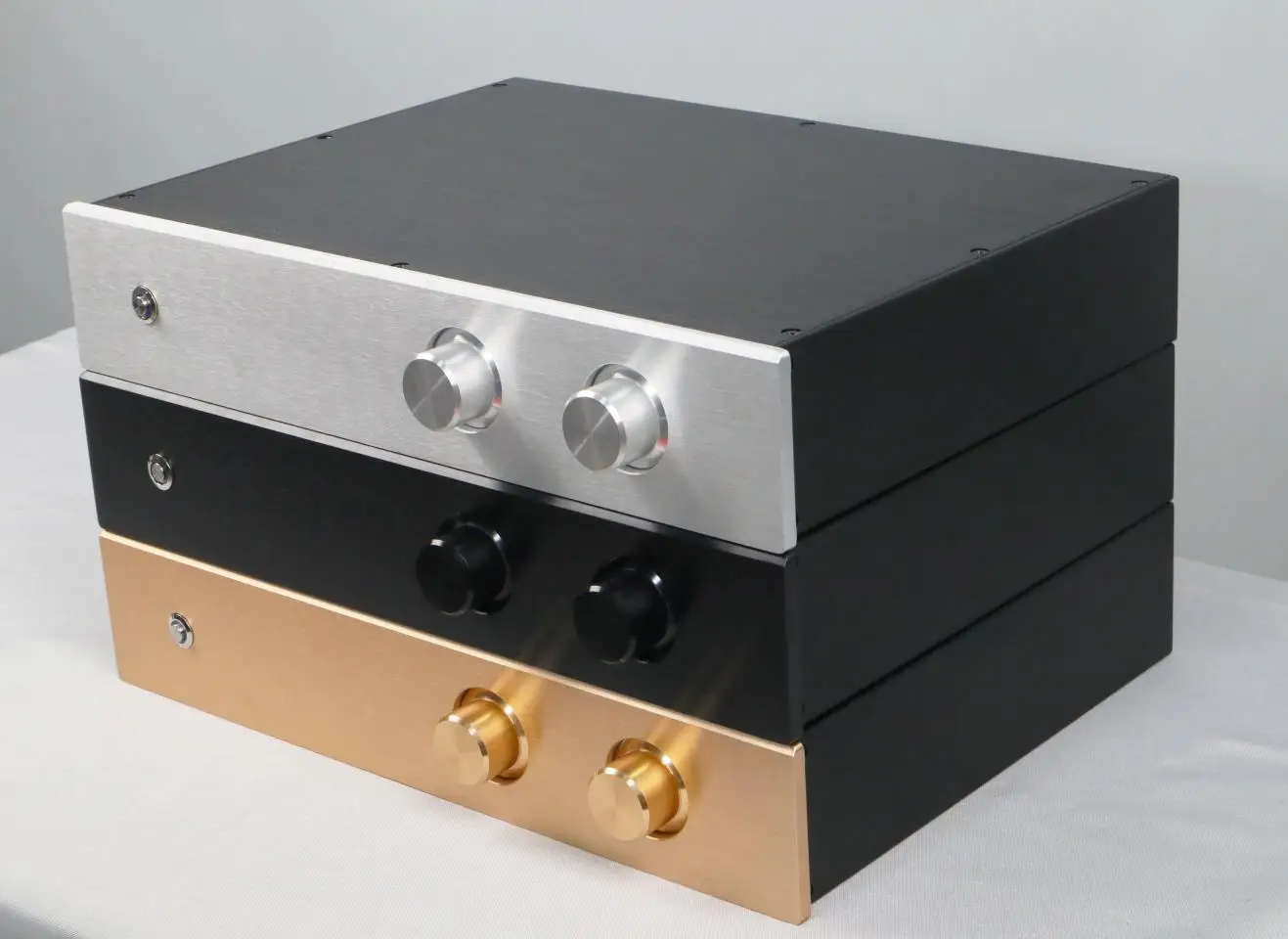 Full Aluminum Enclosure HiFi DIY Audio Preamp Case Power Amplifier Chassis 4308 silver black golden panel for choose