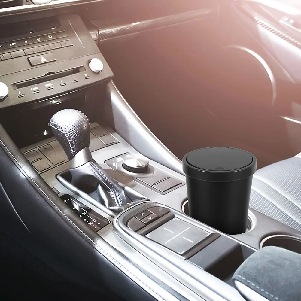 

2Pcs Can Small Mini Bin Lid Center Car Accessories Trash Can Console Cup Holder Garbage Storage Waterproof Car Accessories