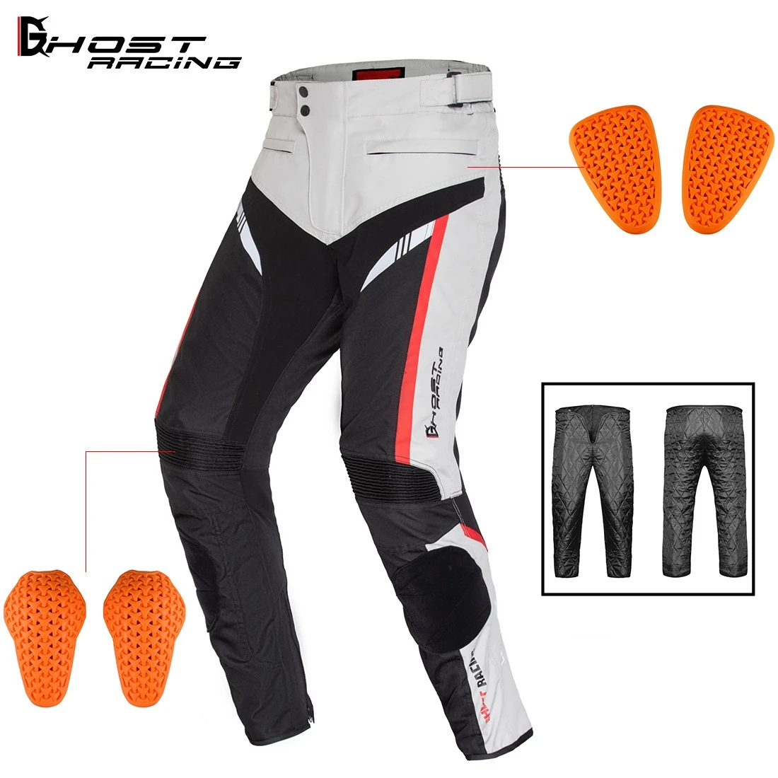 GHOST RACING Pants Motorcycle Cold-proof Waterproof Motocross Trousers Men Pantalones Moto Protective Gear Moto Riding Pants