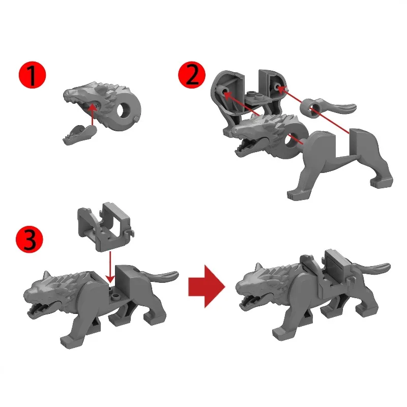 Keywords Medieval Series, Widened Wolf Warrior Mount Model, Small Granule Building Block Toy, Wolf Warriors, Birthday Present,