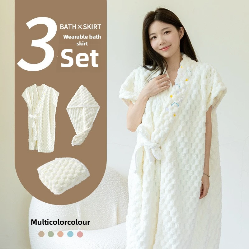 

Bathrobes Bath Towels for Women's Class A Wearable Type Faster Drying Than Pure Cotton Thickened Without Hair Loss New Wholesale