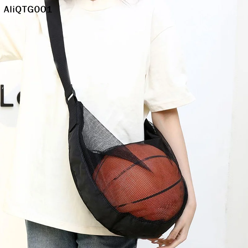 

Сетчатая сумка-мешок для хранения мячей, 1 шт., с карманом на молнии, для баскетбольных мячей, спортивного инвентаря, на шнурке