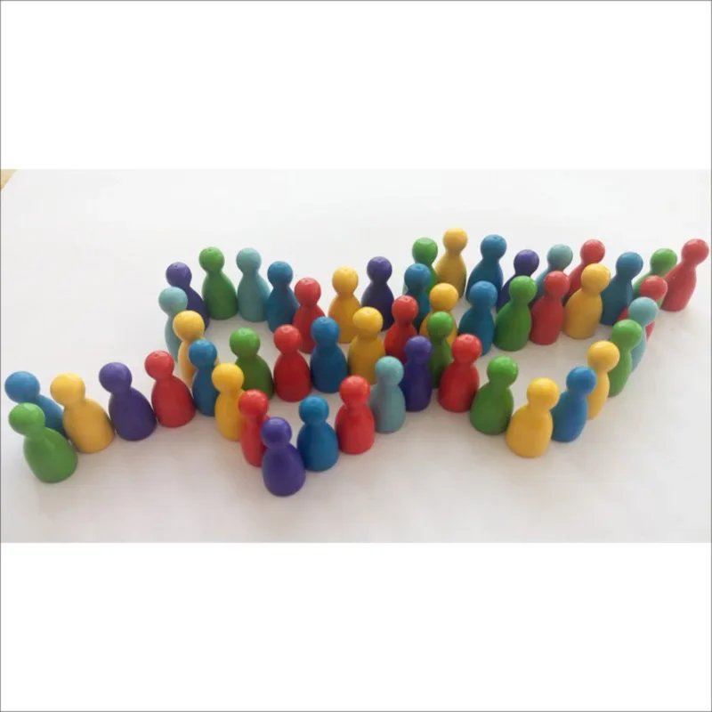 10 Pcs/Set Colorful Chess Pieces Board Game Wood Games Accessories